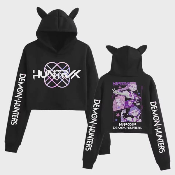 HUNTRX Adult/Teen Crop Hoodie - Cat Ears